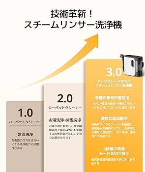 カーペットクリーナー 加熱式 高温スチーム 超強吸引力 リンサークリーナー 61kDkOQm3wL._AC_UL210_SR210,